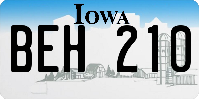 IA license plate BEH210