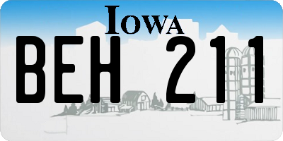 IA license plate BEH211