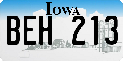 IA license plate BEH213