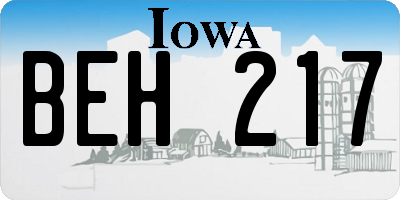 IA license plate BEH217