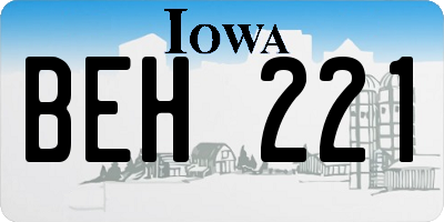 IA license plate BEH221