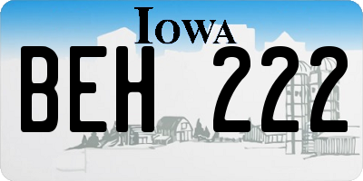 IA license plate BEH222