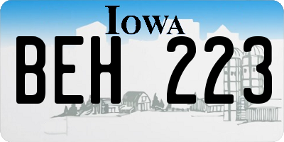IA license plate BEH223