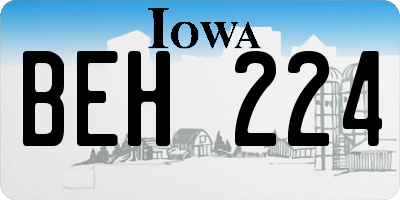 IA license plate BEH224