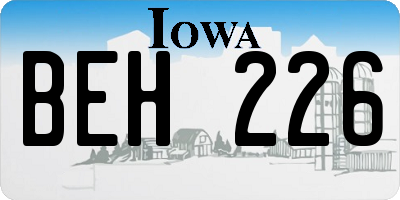 IA license plate BEH226
