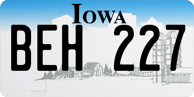 IA license plate BEH227