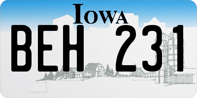 IA license plate BEH231
