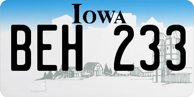 IA license plate BEH233