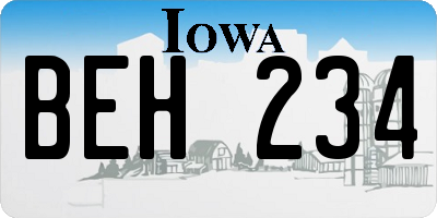 IA license plate BEH234