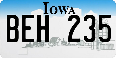 IA license plate BEH235