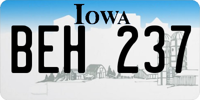 IA license plate BEH237