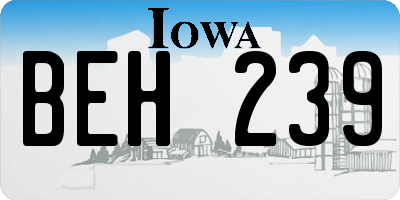 IA license plate BEH239