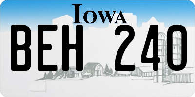 IA license plate BEH240