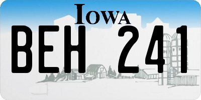IA license plate BEH241