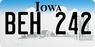 IA license plate BEH242