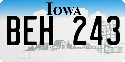 IA license plate BEH243