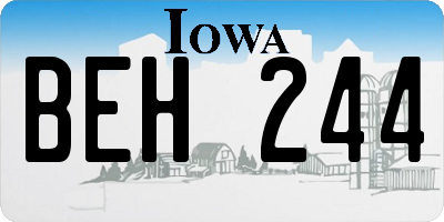 IA license plate BEH244