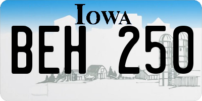 IA license plate BEH250
