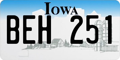 IA license plate BEH251