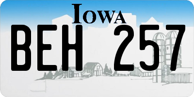 IA license plate BEH257
