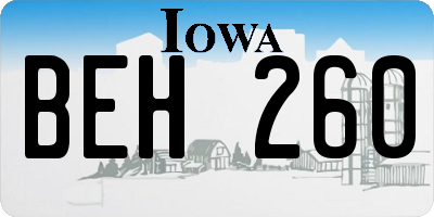 IA license plate BEH260