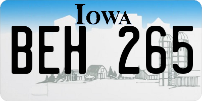 IA license plate BEH265