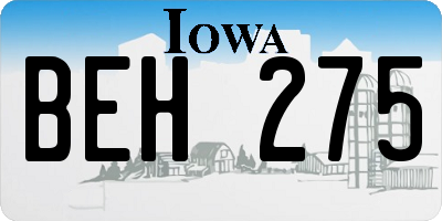 IA license plate BEH275