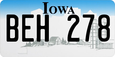 IA license plate BEH278