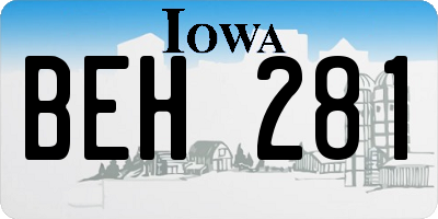 IA license plate BEH281