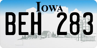 IA license plate BEH283