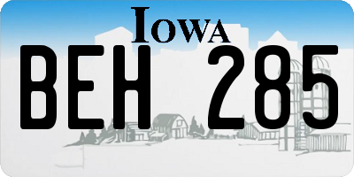 IA license plate BEH285
