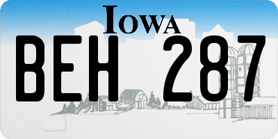 IA license plate BEH287