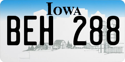 IA license plate BEH288