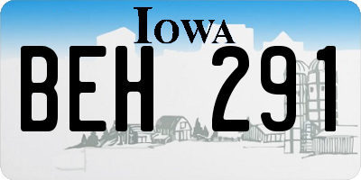 IA license plate BEH291