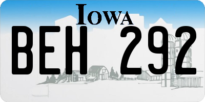 IA license plate BEH292