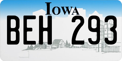 IA license plate BEH293