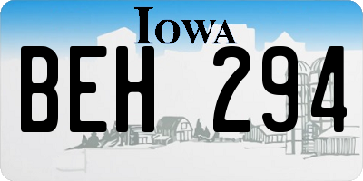 IA license plate BEH294