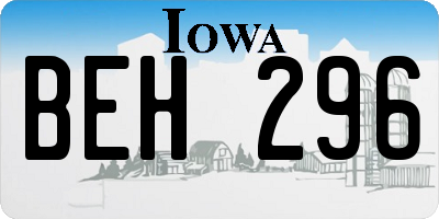 IA license plate BEH296