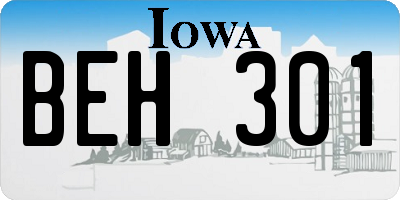 IA license plate BEH301