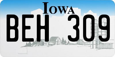IA license plate BEH309