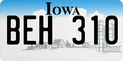 IA license plate BEH310