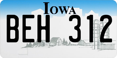 IA license plate BEH312