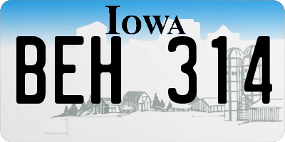 IA license plate BEH314