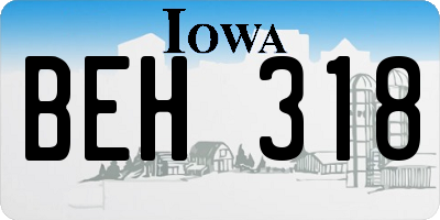 IA license plate BEH318