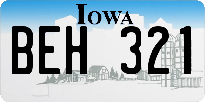 IA license plate BEH321