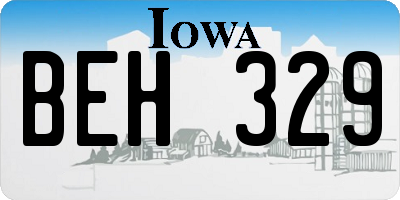 IA license plate BEH329