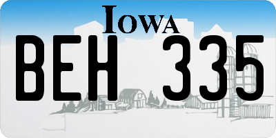 IA license plate BEH335