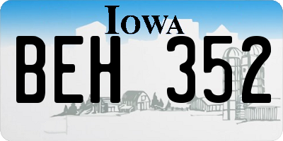 IA license plate BEH352