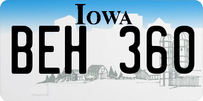 IA license plate BEH360