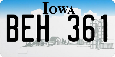 IA license plate BEH361